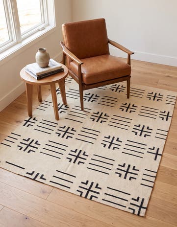 5' 4 x 6' 6 Hand Woven Kilim Modern Wool Square Rug