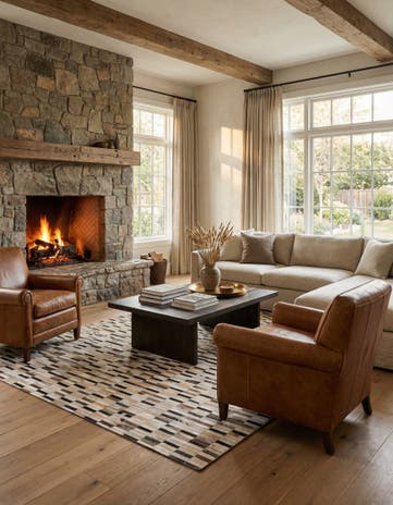 5' x 8' Cowhide Leather Rug