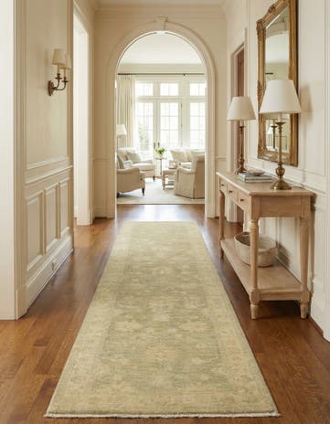 2' 7 x 9' 5 Hand Knotted Peshawar Ziegler Runner Rug