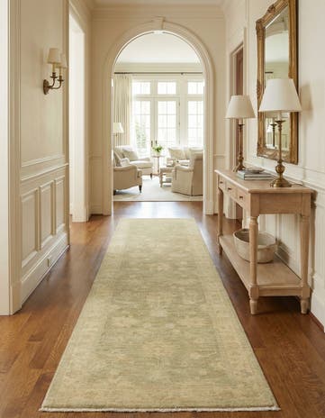 2' 7 x 9' 5 Hand Knotted Peshawar Ziegler Runner Rug