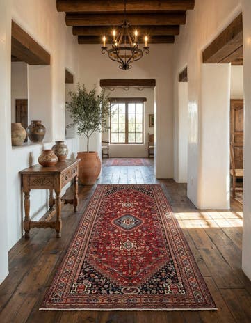 5' 8 x 11' Hand Knotted Ghashghaei Wool Runner Rug