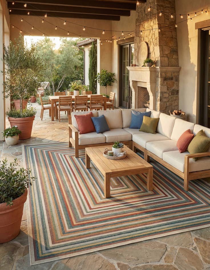 Detail image of  12' x 16'  Washable Baja Indoor / Outdoor Rug