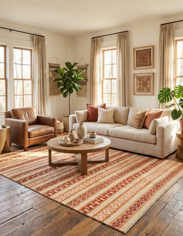 5' 9 x 8' 10 Hand Knotted Modern Ziegler Rug