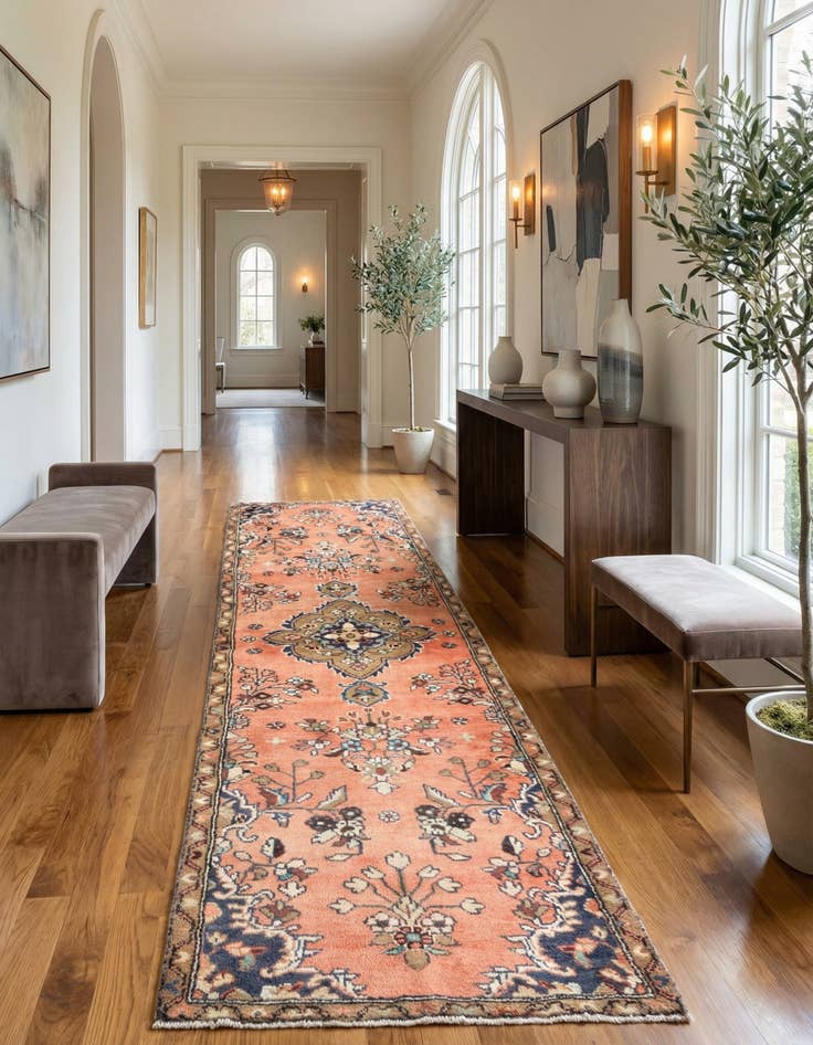 Detail image of 2' 4 x 9' 5 Hamedan Runner Rug