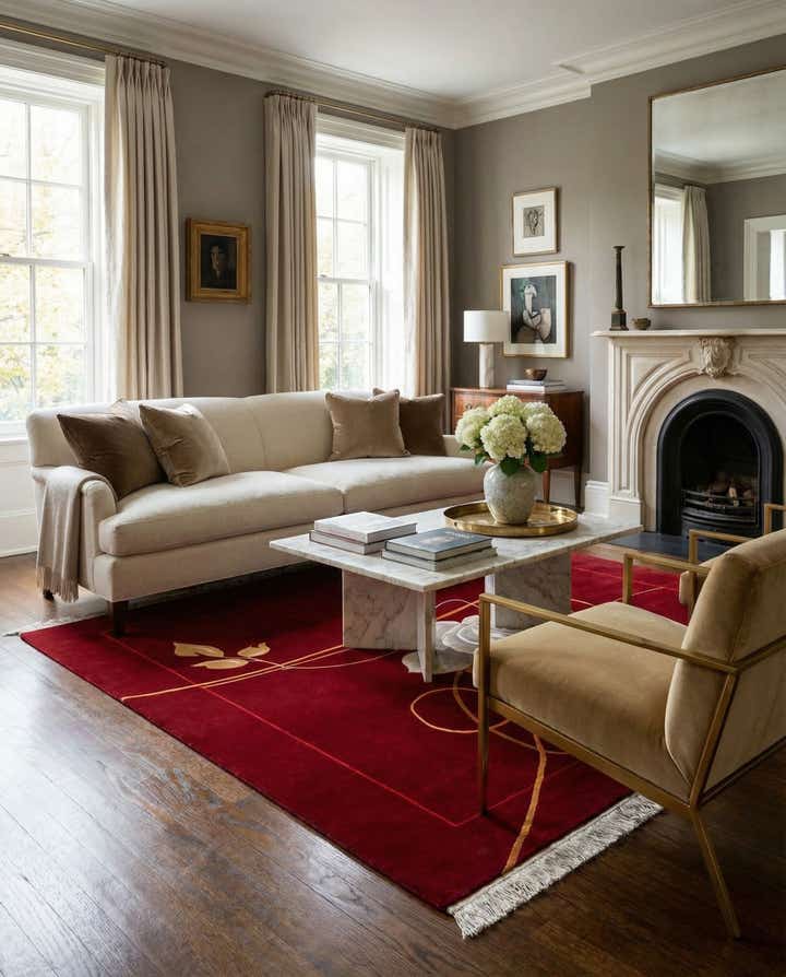 5' 7 x 7' 10 Hand Knotted Darya Wool Rug