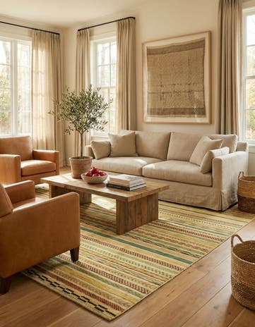6' 7 x 9' 7 Hand Knotted Modern Ziegler Rug