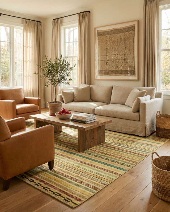 6' 7 x 9' 7 Hand Knotted Modern Ziegler Rug