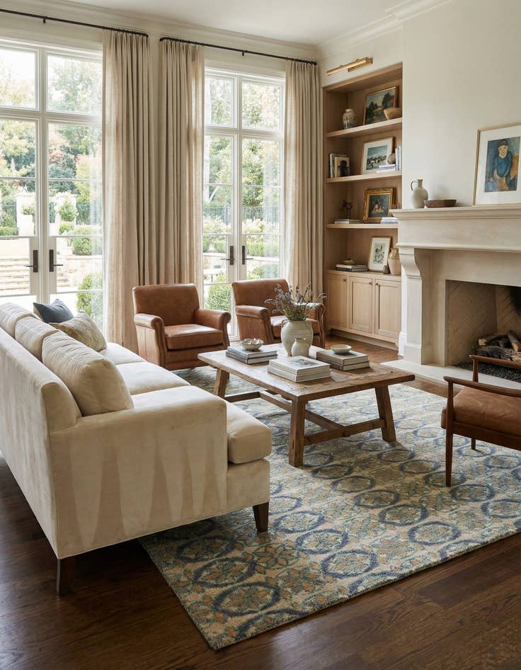 Detail image of  6' 8 x 9' 9  Hand Knotted Darya Wool Rug