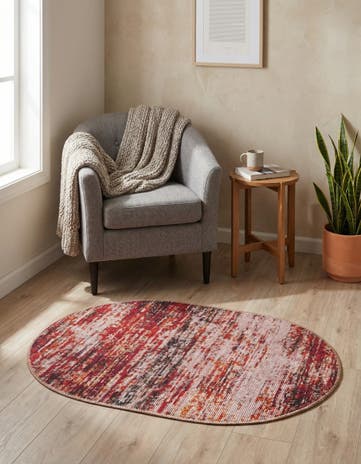 Rust Red Asha Oval Rug