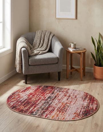 Rust Red Asha Oval Rug