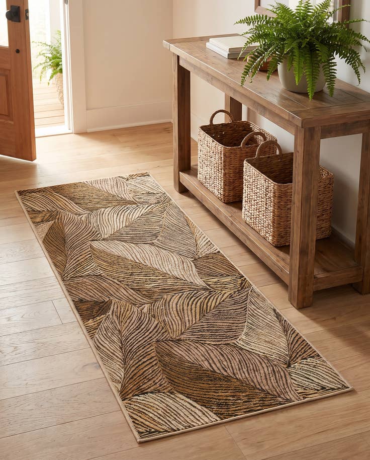 Detail image of 2' x 5' Easy-Clean Botanical Indoor / Outdoor Runner Rug