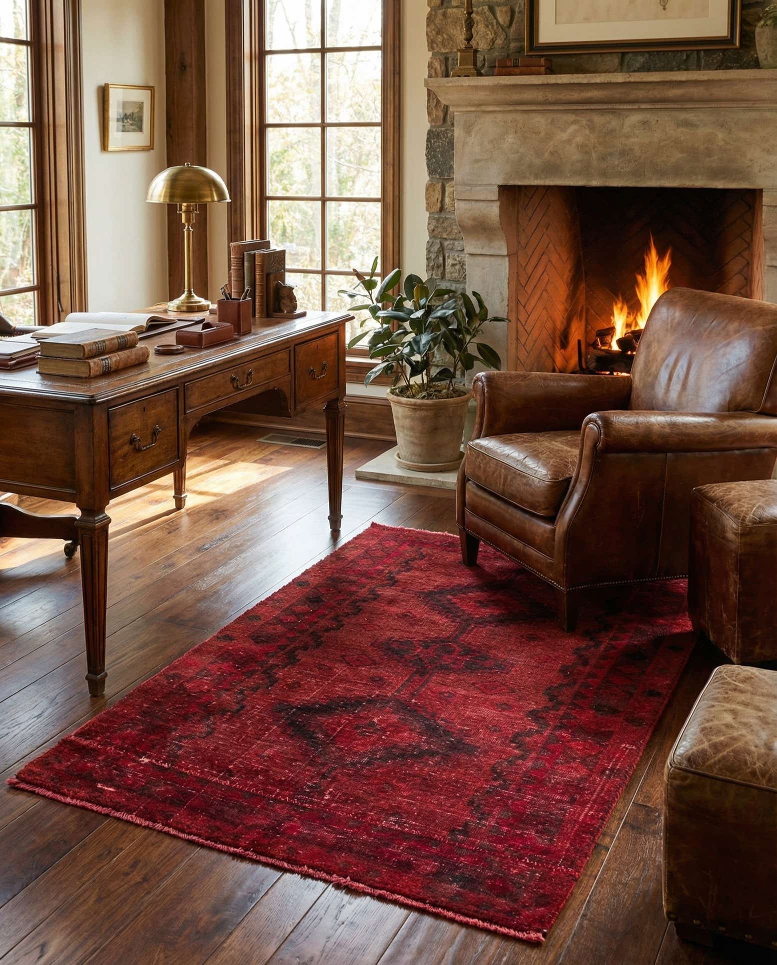 4' 2 x 6' 2 Hand Knotted Ultra Vintage Persian Wool Rug