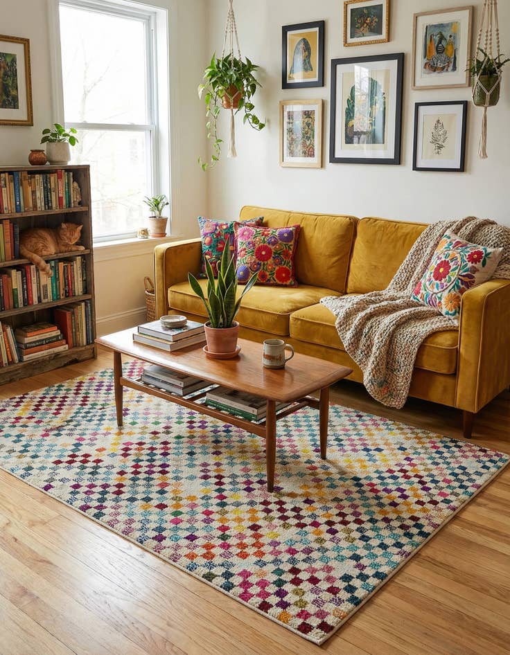 Detail image of 4' x 6'  Washable Spectrum Rug