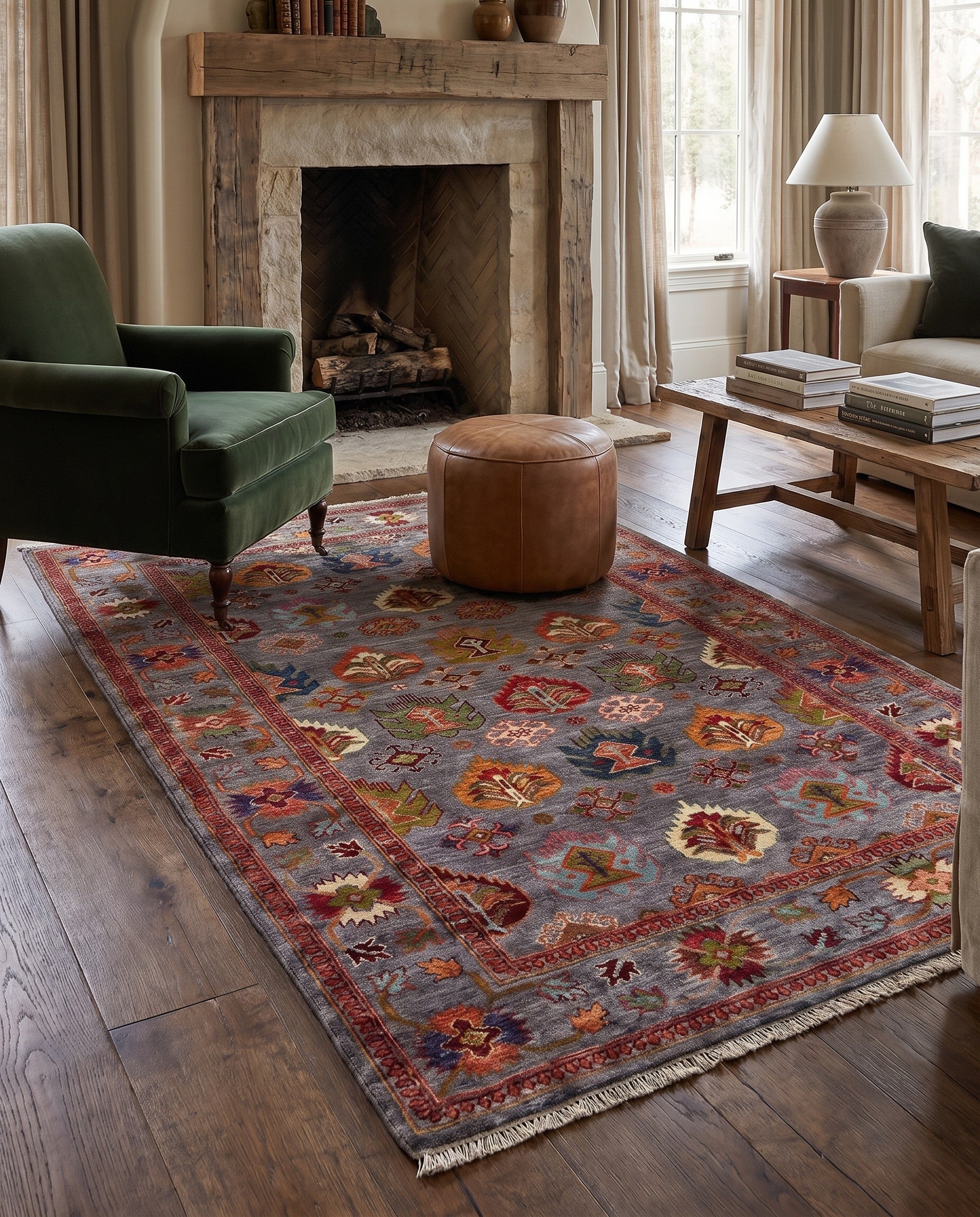 4' x 6' 2 Hand Knotted Ariana Ziegler Rug