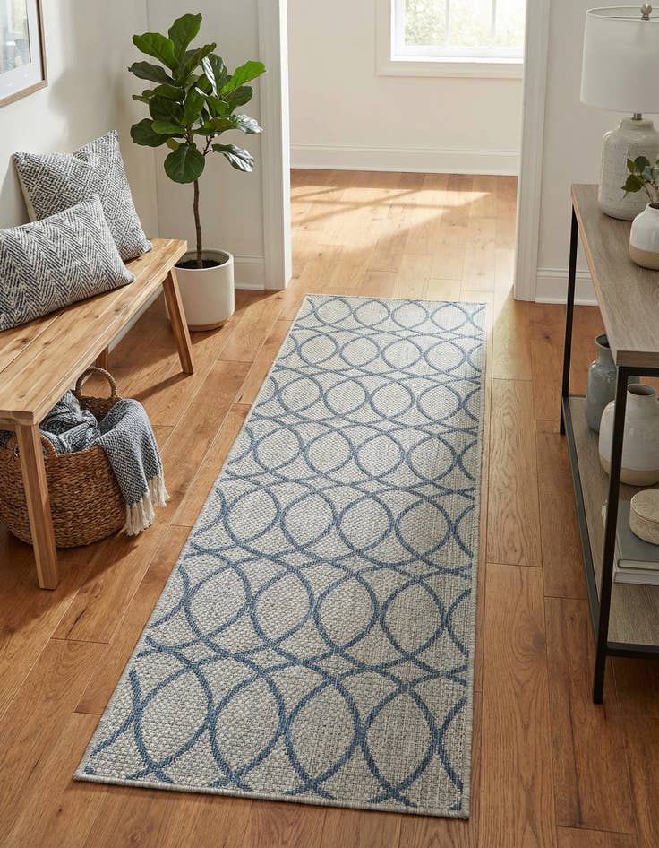 Detail image of 2' x 7' 10  Washable Trellis Indoor / Outdoor Runner Rug