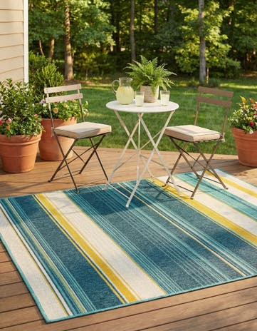 4' x 6' Easy-Clean Border Indoor / Outdoor Rug