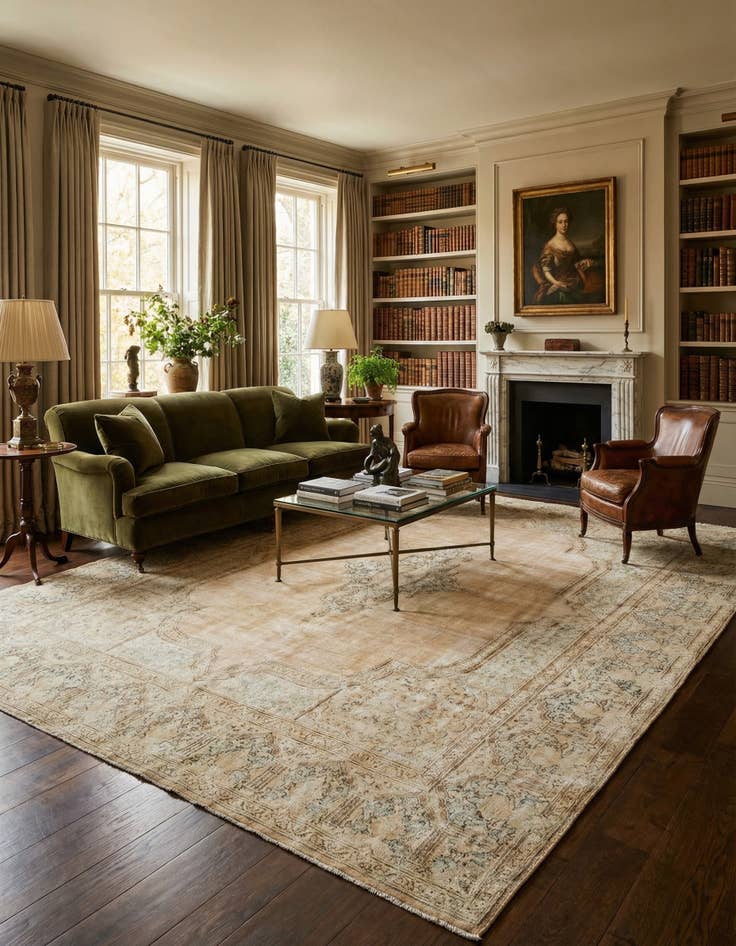 Detail image of 10' 4 x 12' 10 Vintage Royal Wool Rug