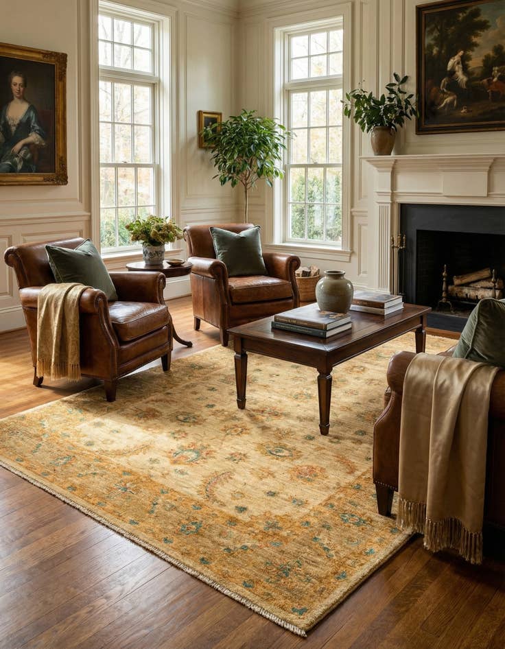 Detail image of 4' 1 x 5' 6 Ziegler Wool Rug