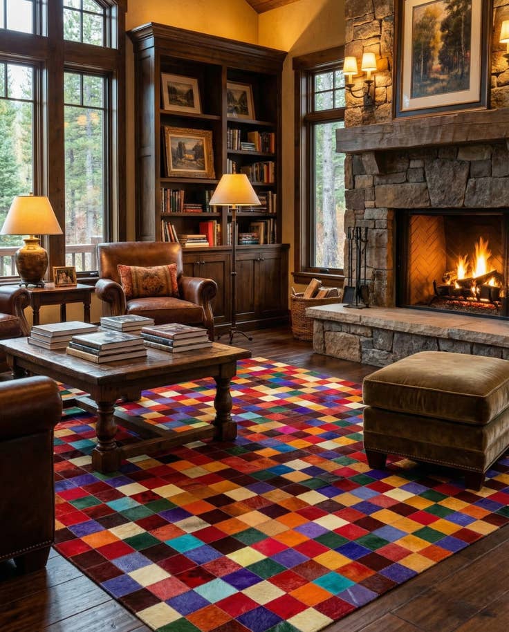 Detail image of 7' 11 x 9' 10 Cowhide - Patchwork Rug