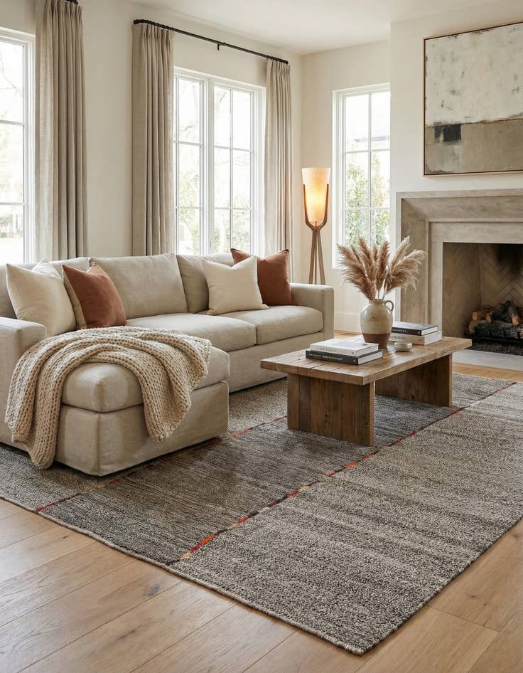 Detail image of 8' 8 x 9' 4  Hand Woven Kilim Modern Wool Rug