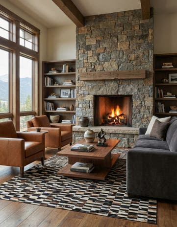 5' 3 x 8' Cowhide - Patchwork Rug