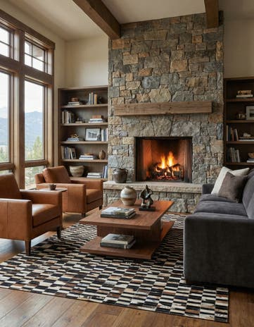 5' 3 x 8' Cowhide - Patchwork Rug