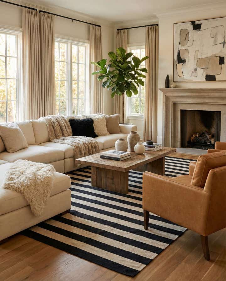 6' 7 x 9' 7 Hand Woven Kilim Modern Wool Rug