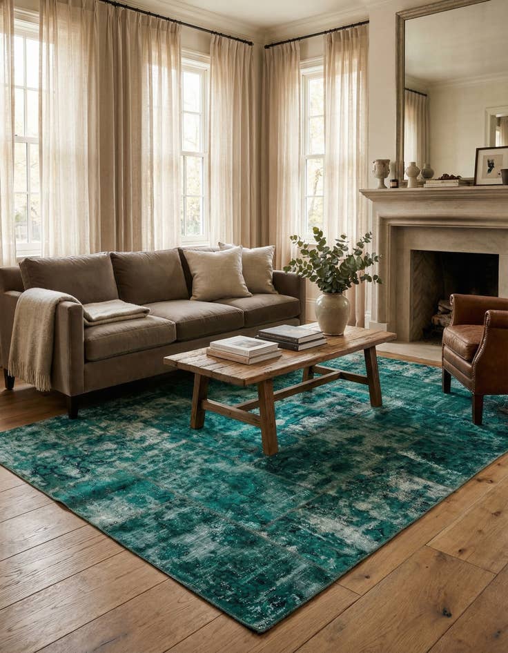Detail image of 5' 8 x 8' Hand Knotted Ultra Vintage Persian Wool Rug