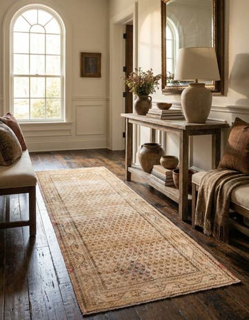 4' 1 x 10' 1 Hand Knotted Ultra Vintage Persian Wool Runner Rug