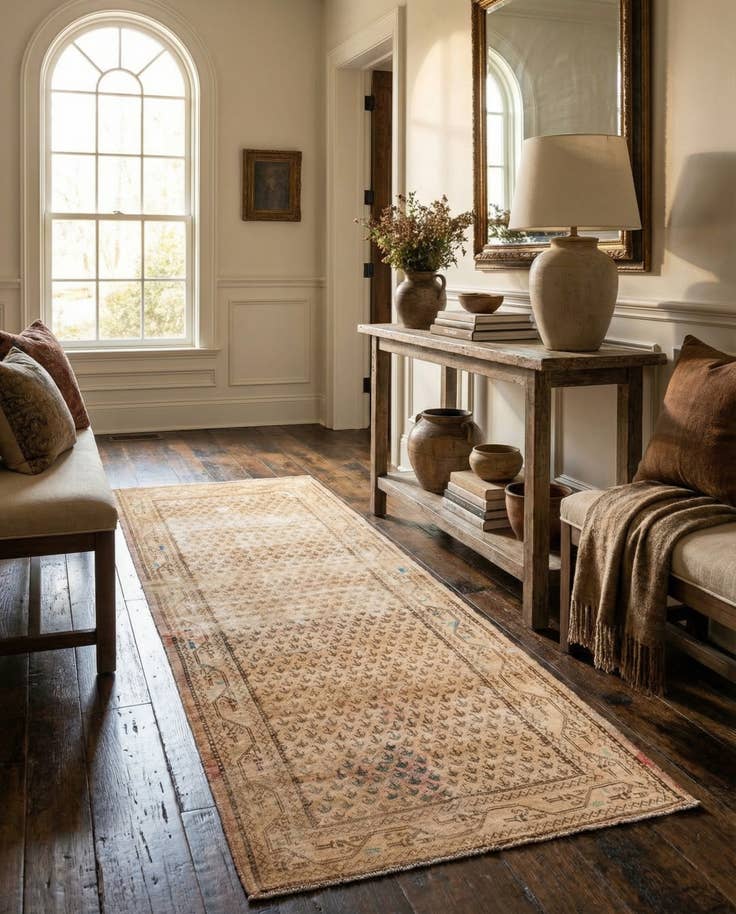 Detail image of 4' 1 x 10' 1 Hand Knotted Ultra Vintage Persian Wool Runner Rug