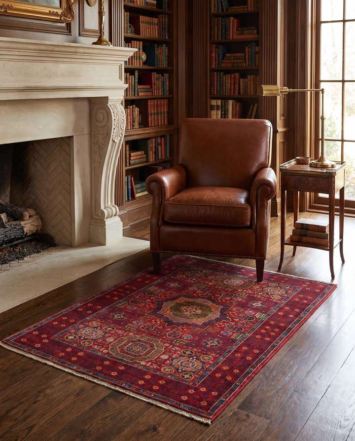 3' 4 x 4' 9 Hand Knotted Mamluk Ziegler Rug