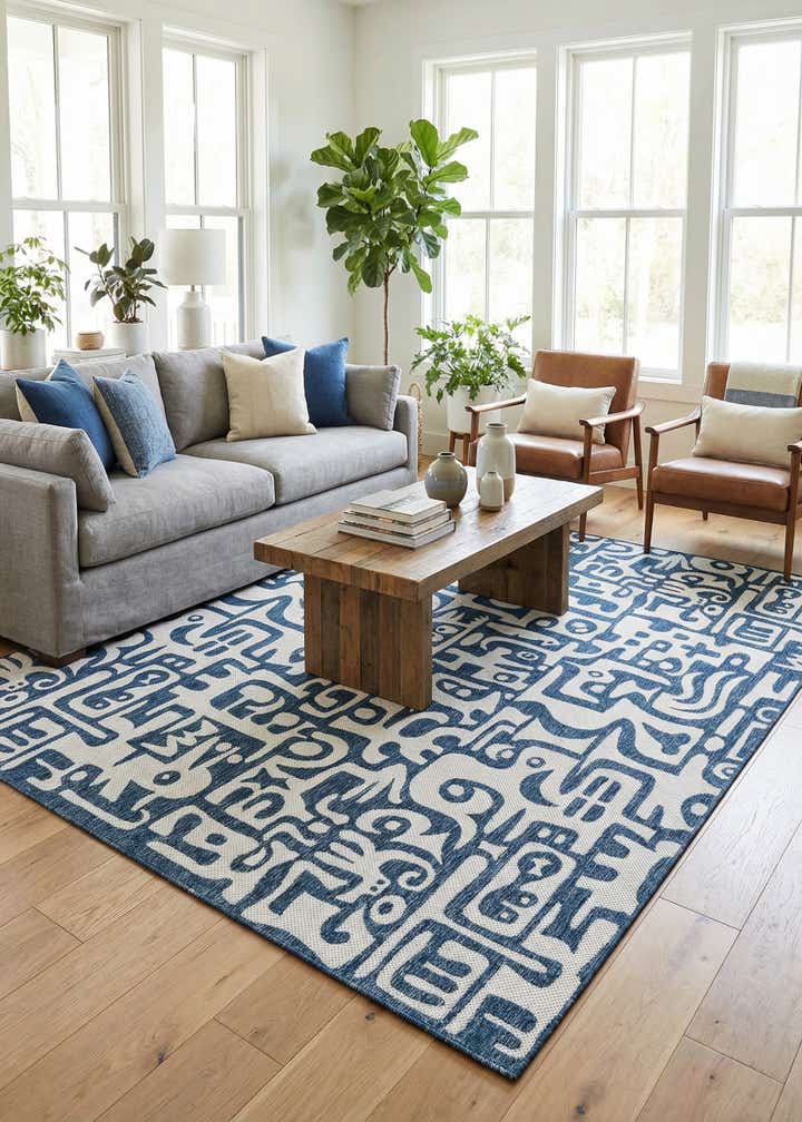 9' x 12' Easy-Clean Modern Indoor / Outdoor Rug