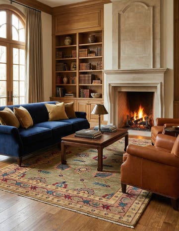 5' 1 x 7' 8 Hand Knotted Ziegler Wool Rug