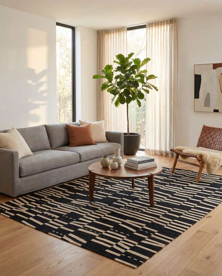 6' 8 x 9' 8 Hand Woven Kilim Modern Wool Rug