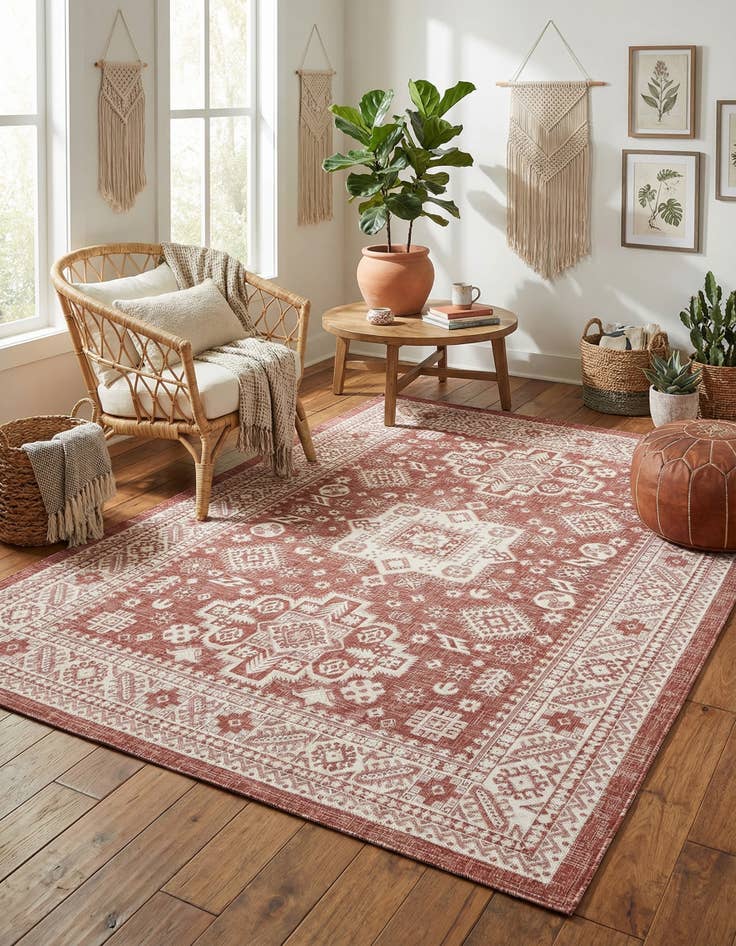 Detail image of 7' x 10' Easy-Clean Aztec Indoor / Outdoor Rug