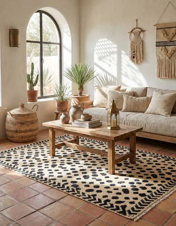 4' 3 x 6' Hand Knotted Moroccan Wool Rug