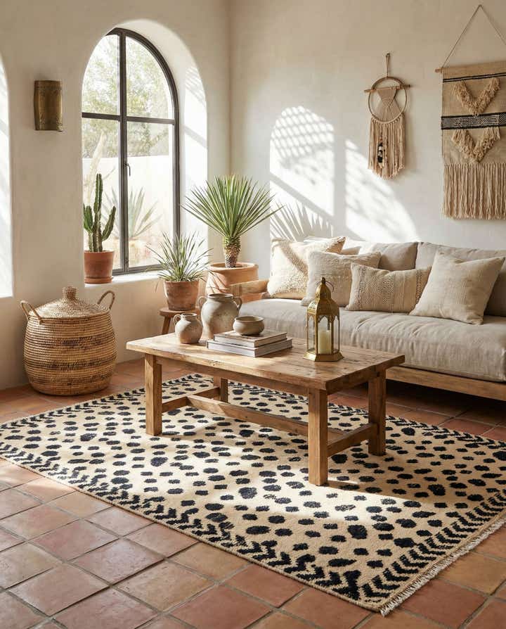 4' 3 x 6' Hand Knotted Moroccan Wool Rug