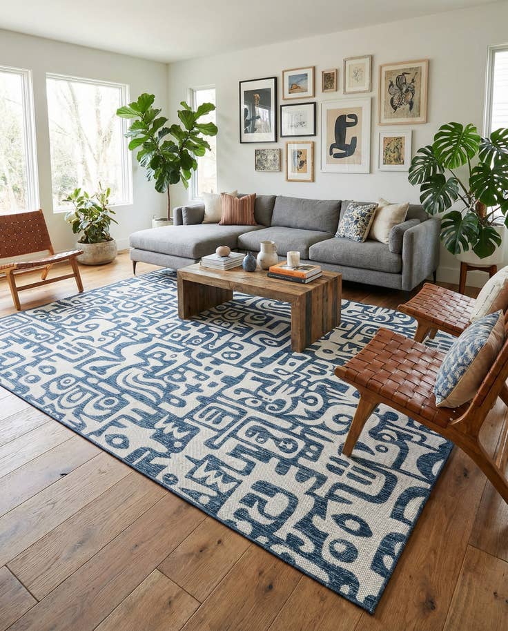 Detail image of 10' x 14' Easy-Clean Modern Indoor / Outdoor Rug