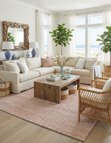10' x 14' 1 Hand Woven Seaside Pearl Jute Rug