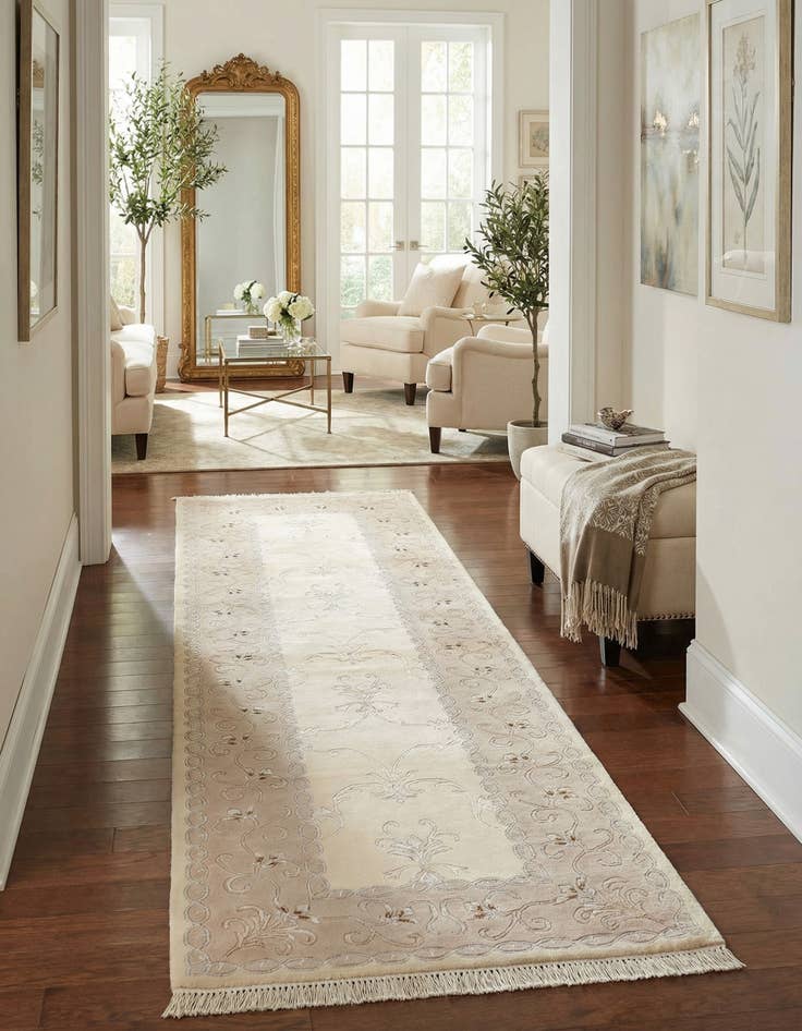 Detail image of  2' 10 x 9' 11  Hand Knotted Darya Wool Runner Rug