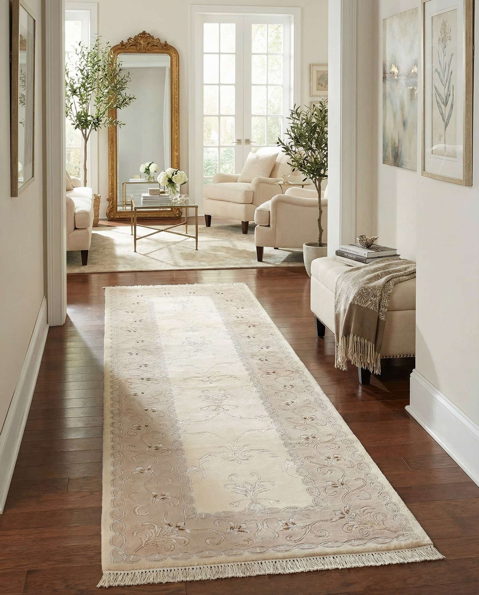 2' 10 x 9' 11 Hand Knotted Darya Wool Runner Rug