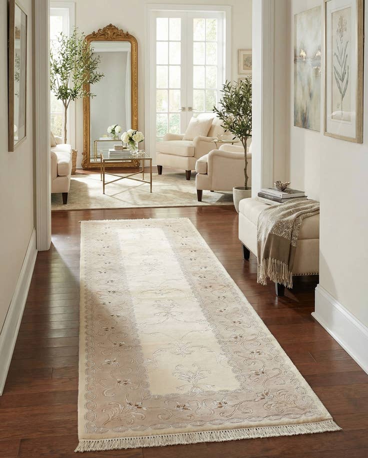 Detail image of 2' 10 x 9' 11 Hand Knotted Darya Wool Runner Rug