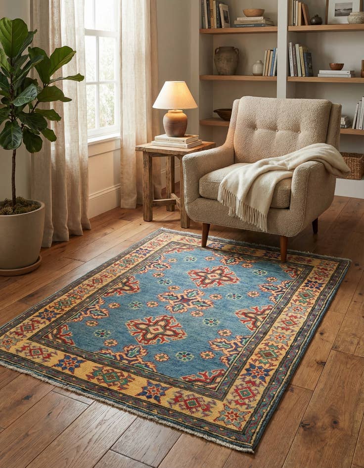 Detail image of 3' x 3' 10  Hand Knotted Kazak Rug