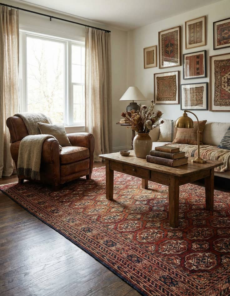 Detail image of 4' 3 x 5' 5  Hand Knotted Torkaman Oriental Wool Rug