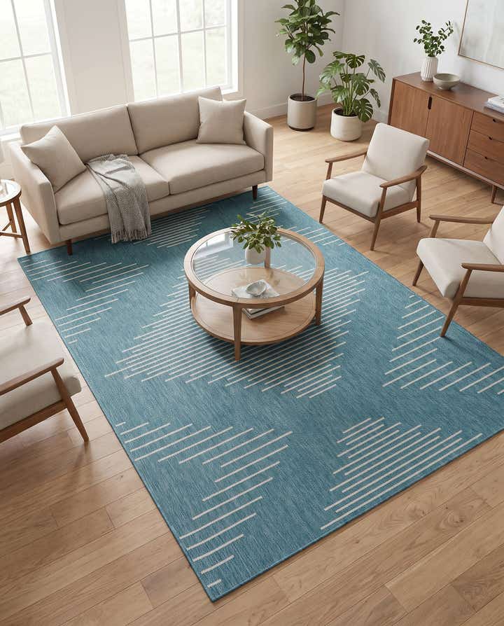 6' x 9' Easy-Clean Modern Indoor / Outdoor Rug