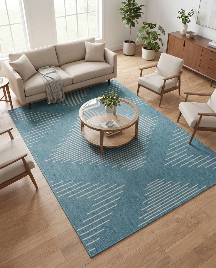 Detail image of 6' x 9' Easy-Clean Modern Indoor / Outdoor Rug