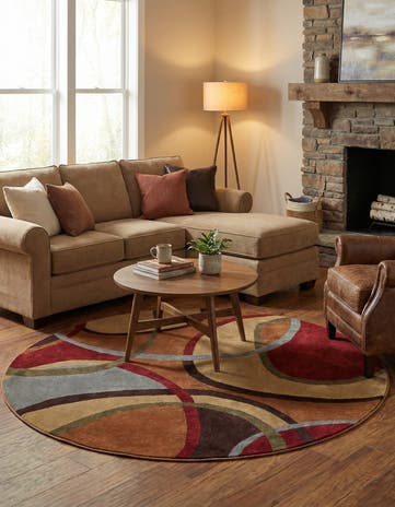 7' x 7' Cafe Round Rug