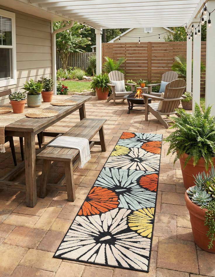 Detail image of 2' 7 x 12'  Washable Casablanca Indoor / Outdoor Runner Rug