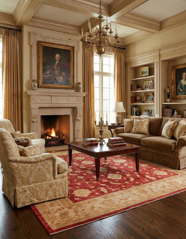 Detail image of 8' 3 x 9' 10  Hand Knotted Peshawar Ziegler Rug