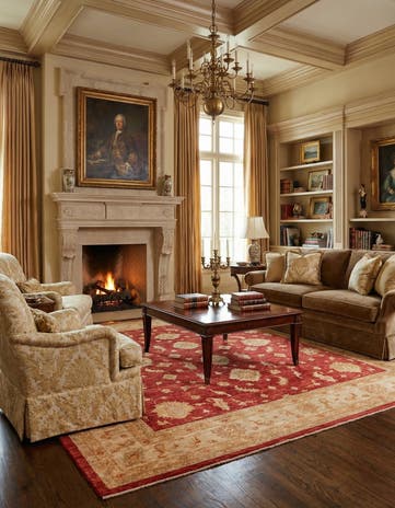 8' 3 x 9' 10 Hand Knotted Peshawar Ziegler Rug